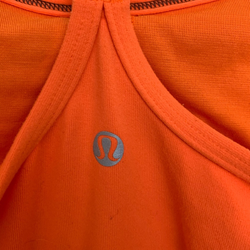 Lululemon tank bra size 6 orange without pads - Picture 3 of 4
